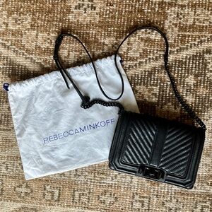 Rebecca Minkoff Small Chevron Quilted Leather Small Love Crossbody Bag
